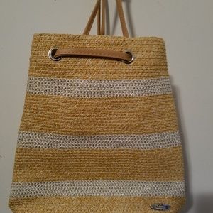 Cappelli Straw Backpack Yellow and White